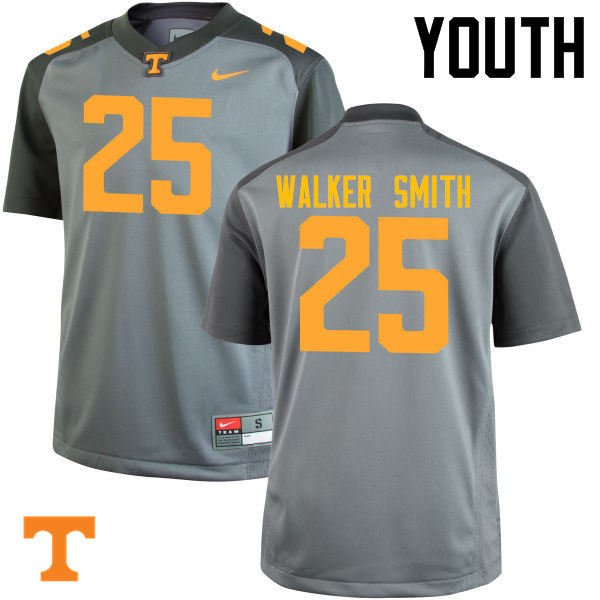 Youth #25 Josh Walker Smith Tennessee Volunteers College Football Jerseys-Gray - Click Image to Close